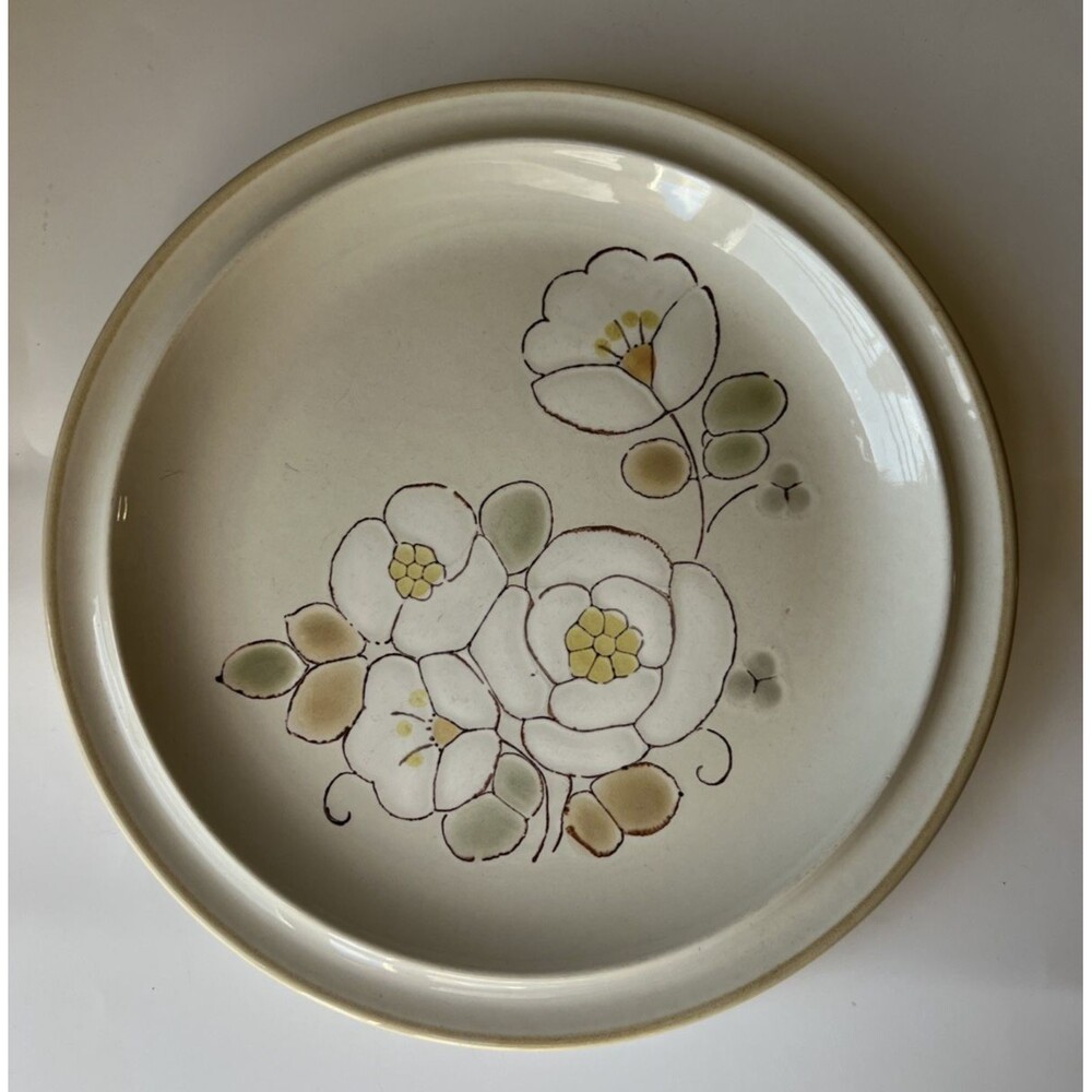 Vtg International China Whitestone Stoneware Palm Beach 10.5" Dinner Plate Japan